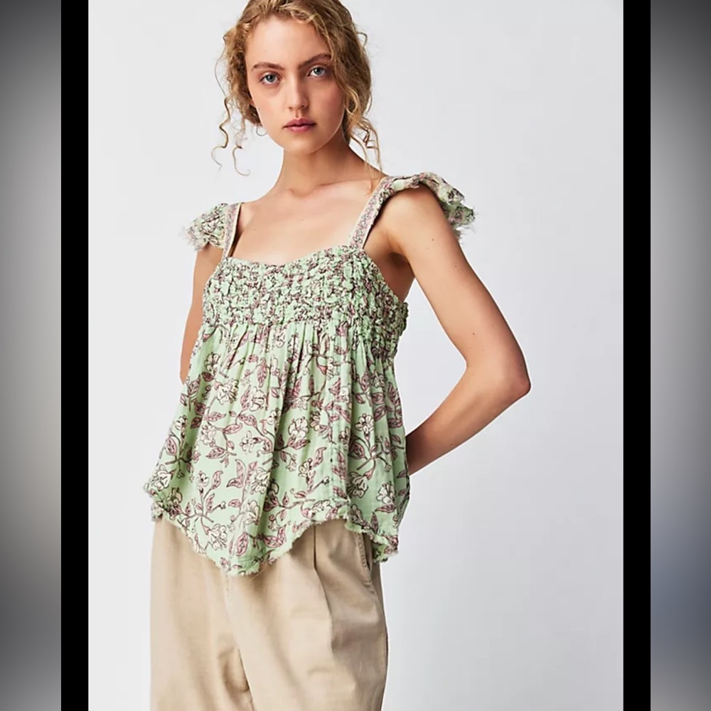 NWT free people Nala Printed Babydoll Top
/Sweet Mint Combo  Size: XS  (2 avail)